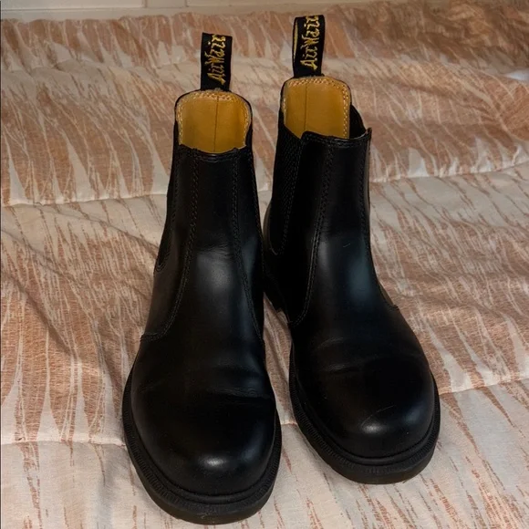 Dr. Martens Black Combat Boots with Sturdy Sole - Picture 2 of 5